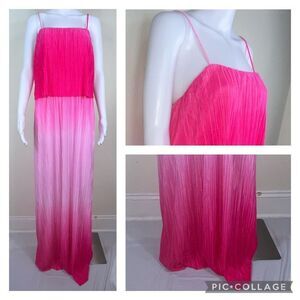 Vibrant Pink Ombre Maxi Dress